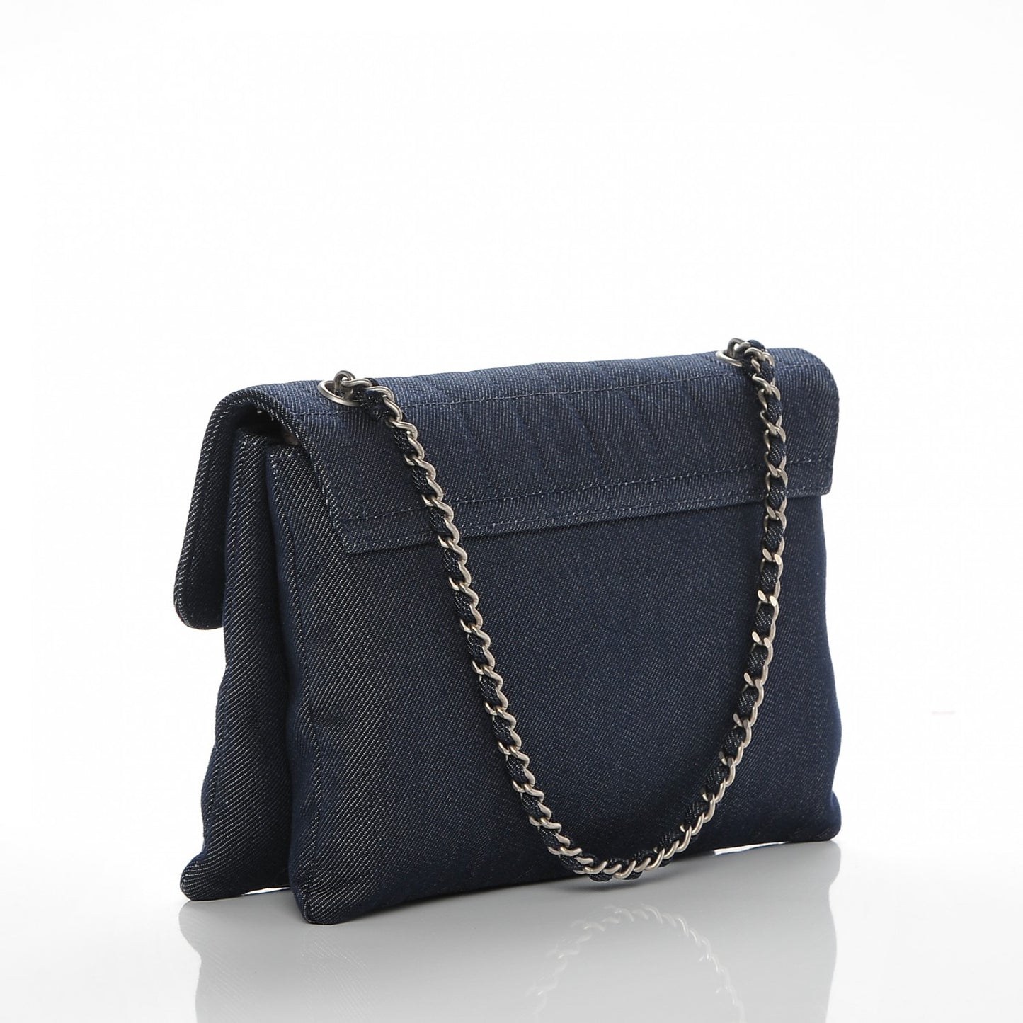 Denim Chocolate Bar Mademoiselle Flap Blue