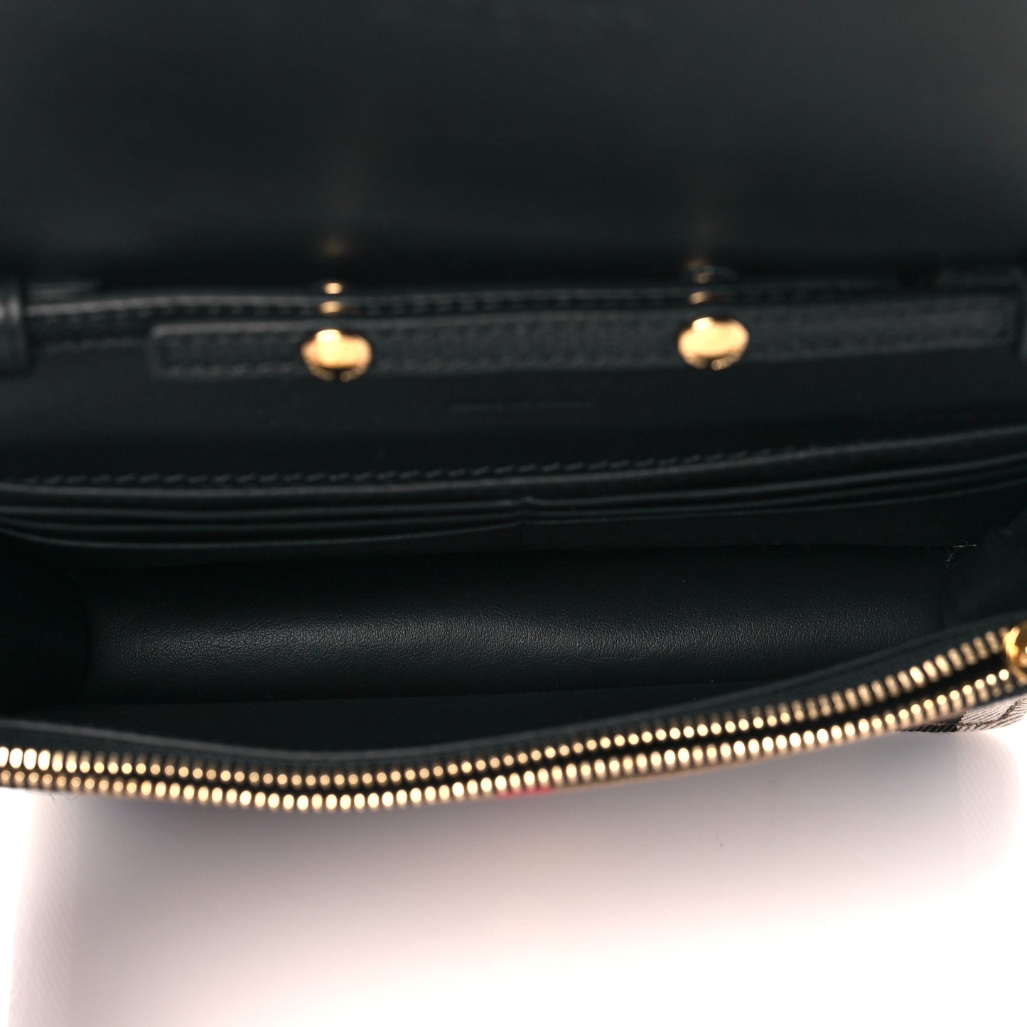 Grained Calfskin House Check Tartan Mix Hampshire Wallet On Chain Black