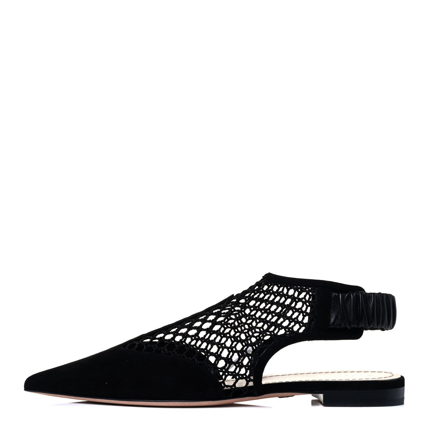Christian Dior Suede Resille Dior-I Slingback Flats 40 Black 1 of 5