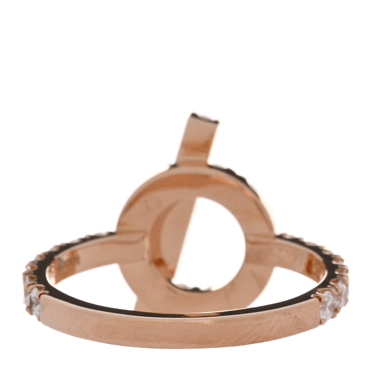 Hermes 18K Rose Gold Diamond Finesse Ring 51 5.75 3 of 5