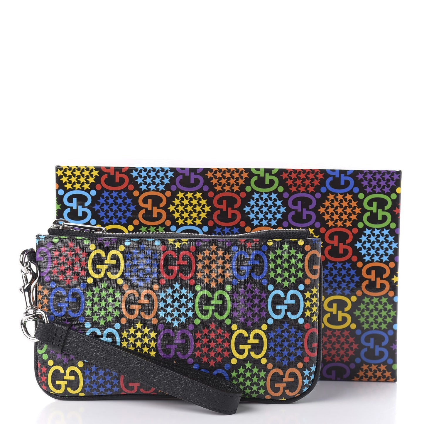 GG Supreme Monogram Psychedelic iPhone Pouch Black