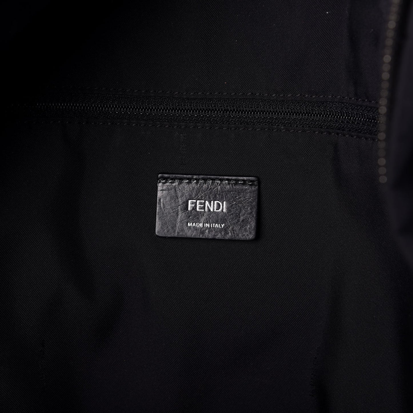 Nylon Shearling Block Letter Backpack Black