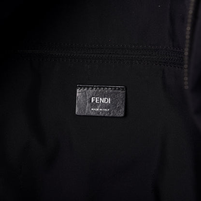 Fendi Nylon Shearling Block Letter Backpack Black 6 of 9