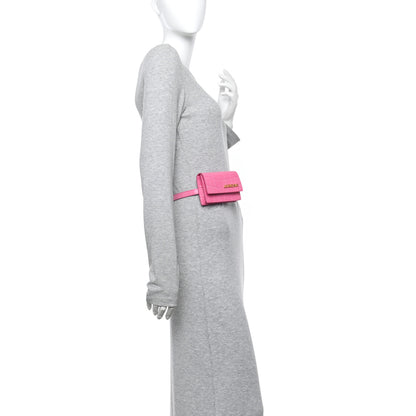 Jacquemus Calfskin Crocodile Embossed La Ceinture Bello Double Tour Belt Bag Pink 2 of 12