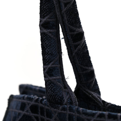Christian Dior Velvet Cannage Medium Book Tote Navy Blue 12 of 12