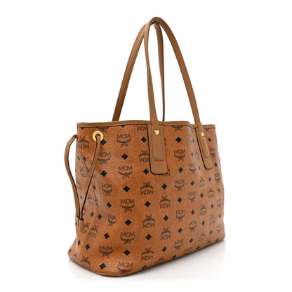 MCM Visetos Medium Liz Reversible Shopper Tote Cognac 4 of 25