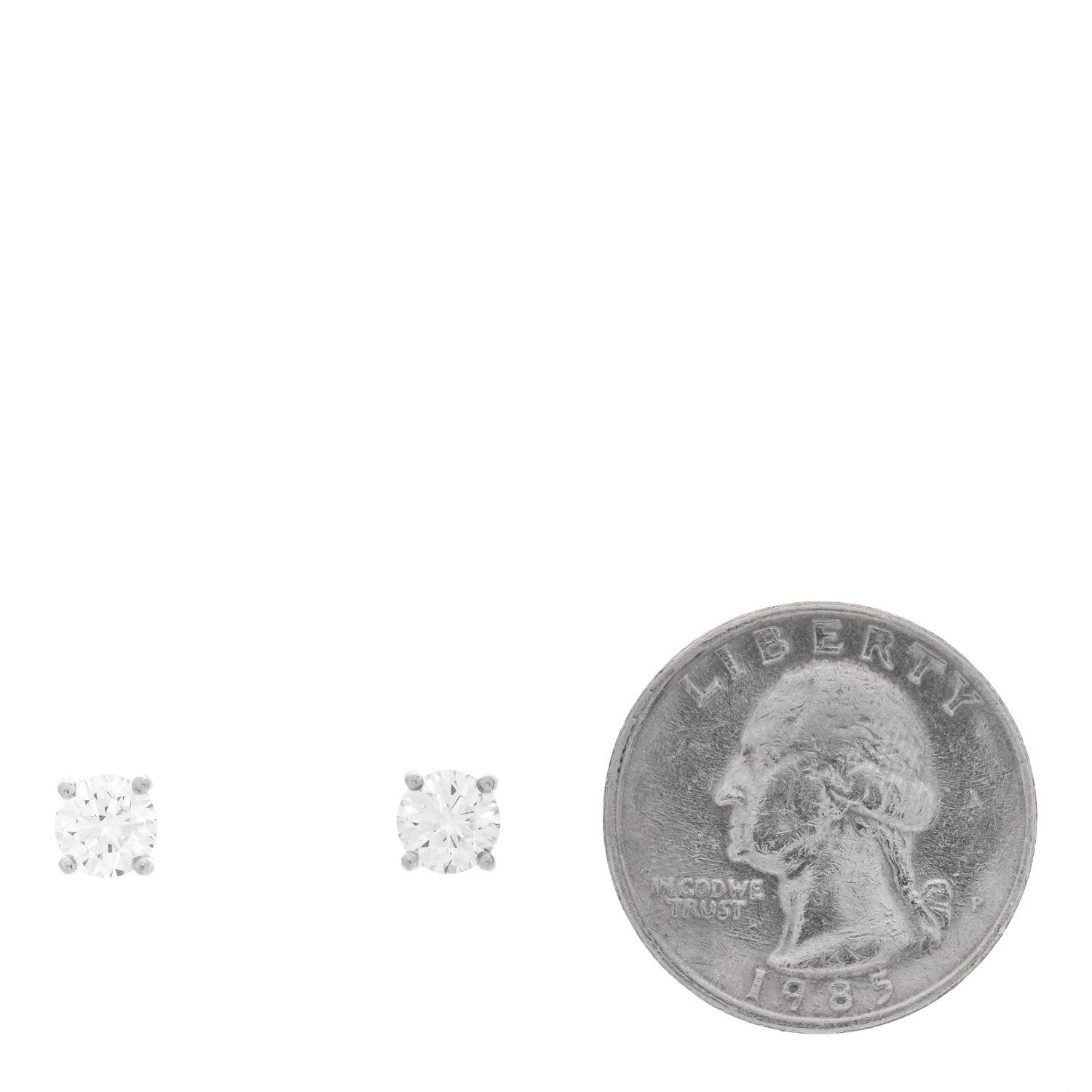 Tiffany Platinum Diamond 1.46ctw Round Solitaire Earrings 2 of 5