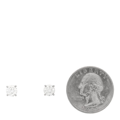 Tiffany Platinum Diamond 1.46ctw Round Solitaire Earrings 2 of 5