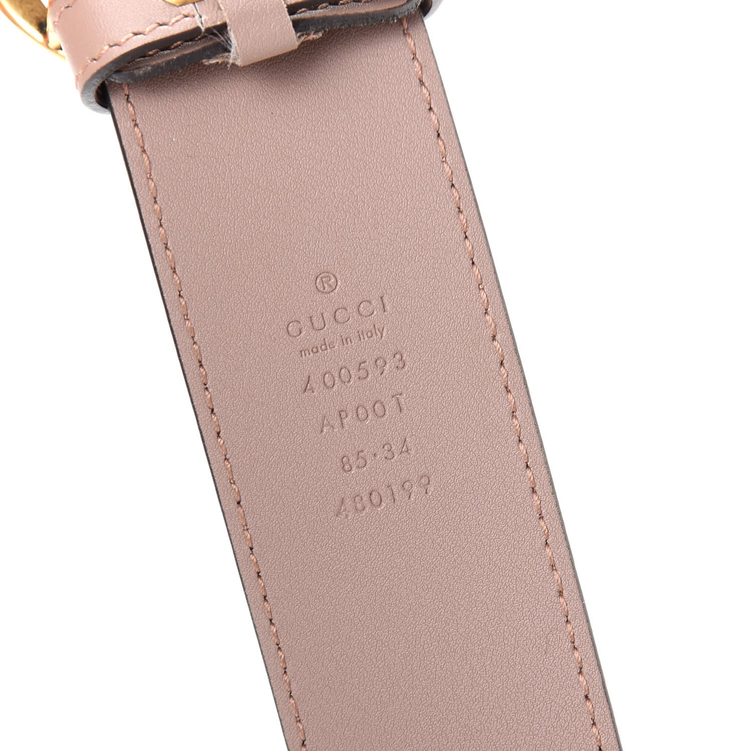 Gucci Calfskin Double G 40mm Belt 85 34 Porcelain Rose 5 of 5