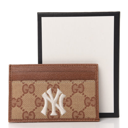 Gucci X MLB GG Monogram NY Yankees Card Holder Beige Ruggine Ivory 8 of 8