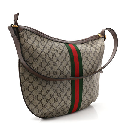 Gucci GG Supreme Monogram Web Ophidia Half Moon Hobo Brown 3 of 9