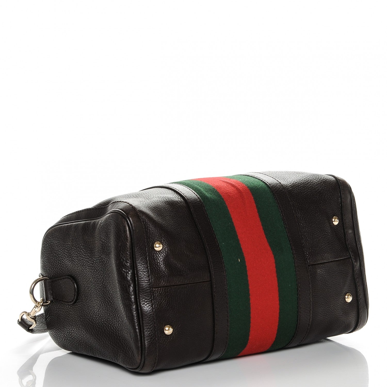 Gucci Calfskin Medium Vintage Web Boston Dark Brown 4 of 6