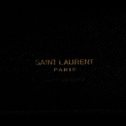 Saint Laurent Grain De Poudre Matelasse Chevron Monogram Envelope Clutch Black 6 of 13