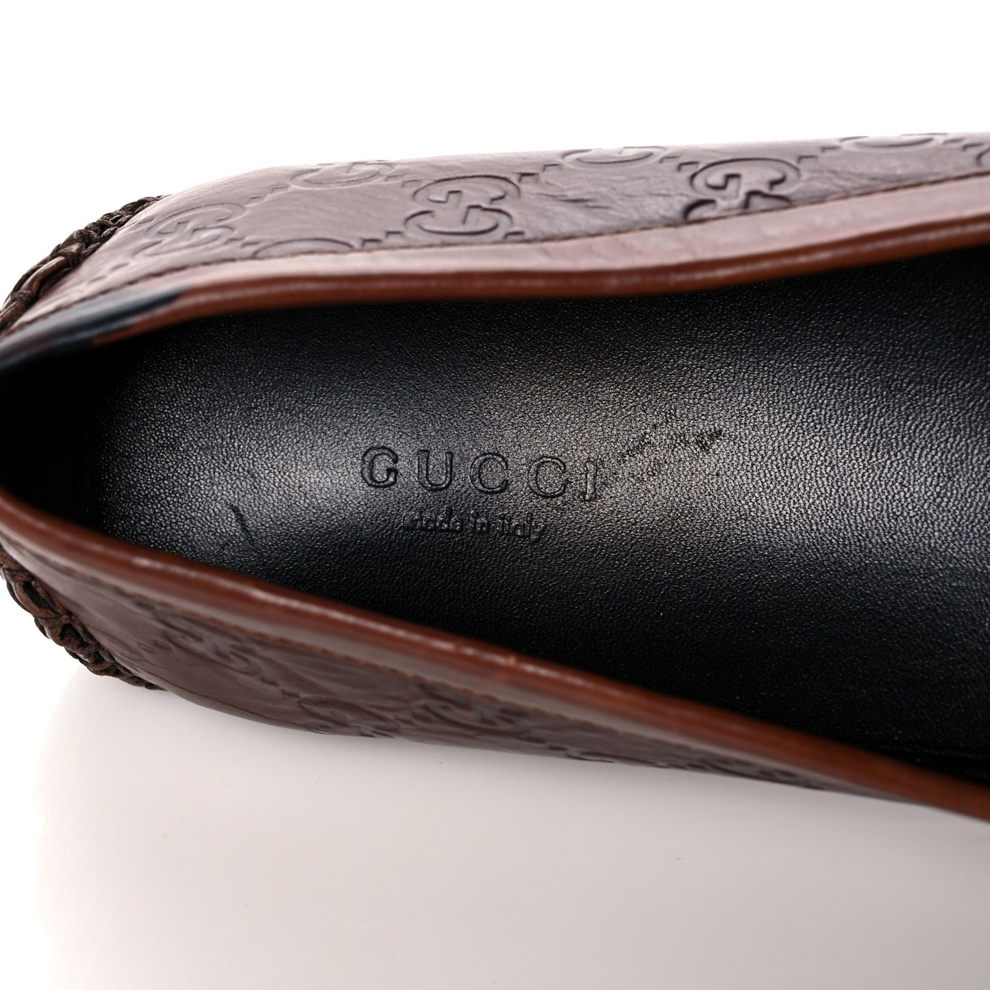 Calfskin Monogram Horsebit Guccissima Loafers 38.5 Brown