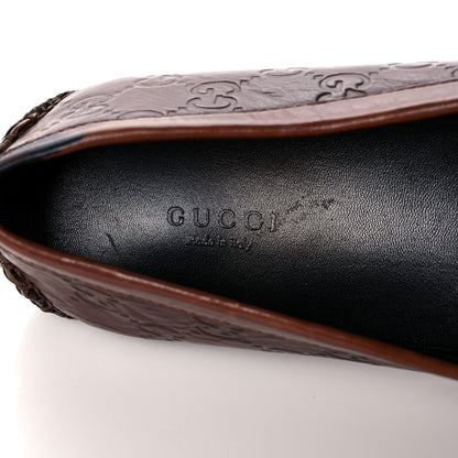 Gucci Calfskin Monogram Horsebit Guccissima Loafers 38.5 Brown 7 of 11