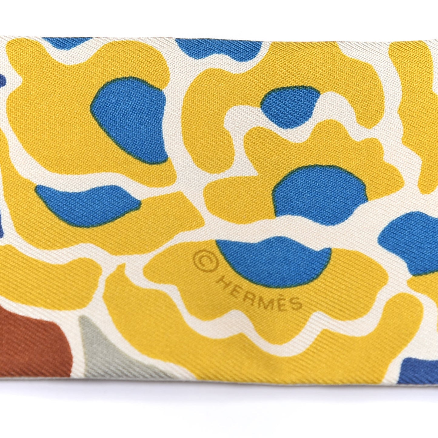 Silk Bingata Twilly Moutarde Bleu Brun