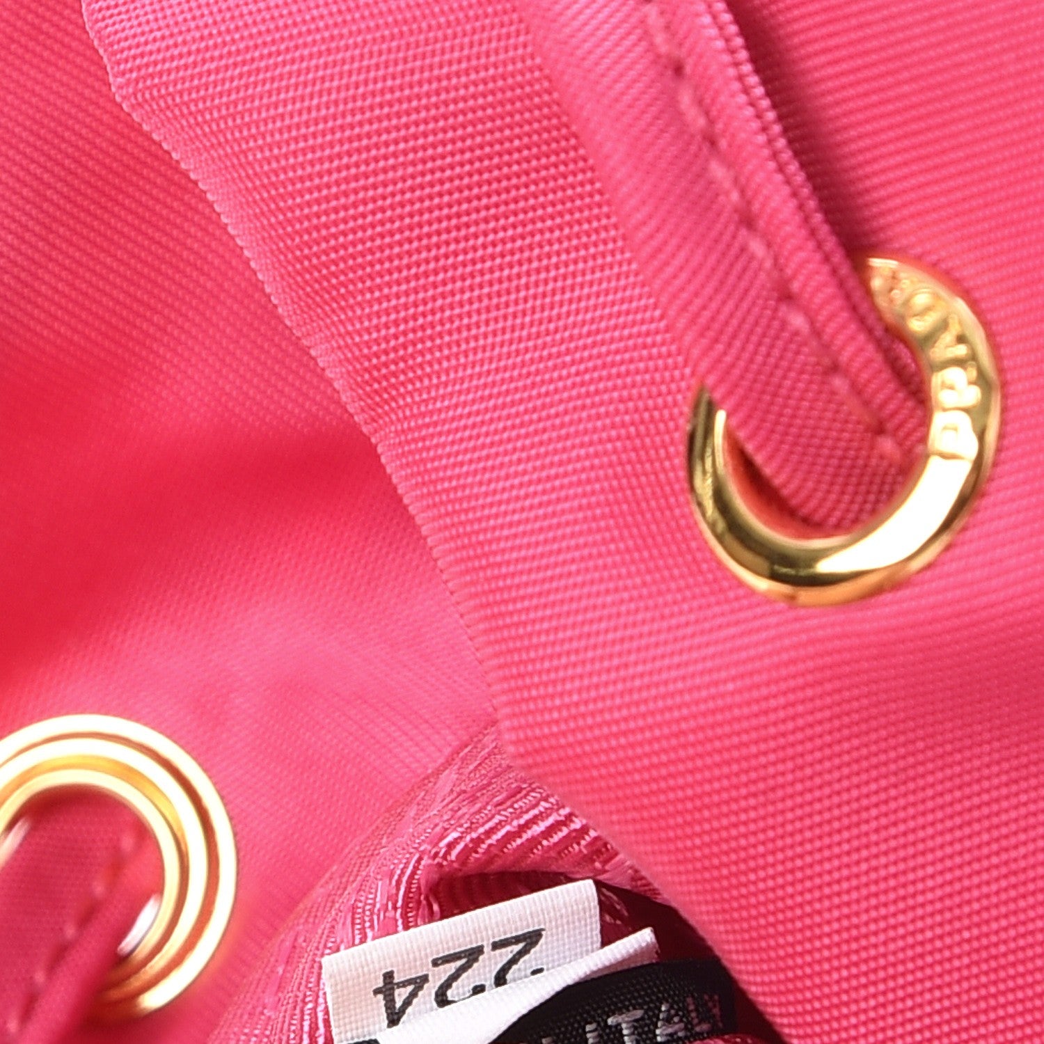 Prada Tessuto Nylon Wristlet Duffel Tote Fuxia 9 of 10