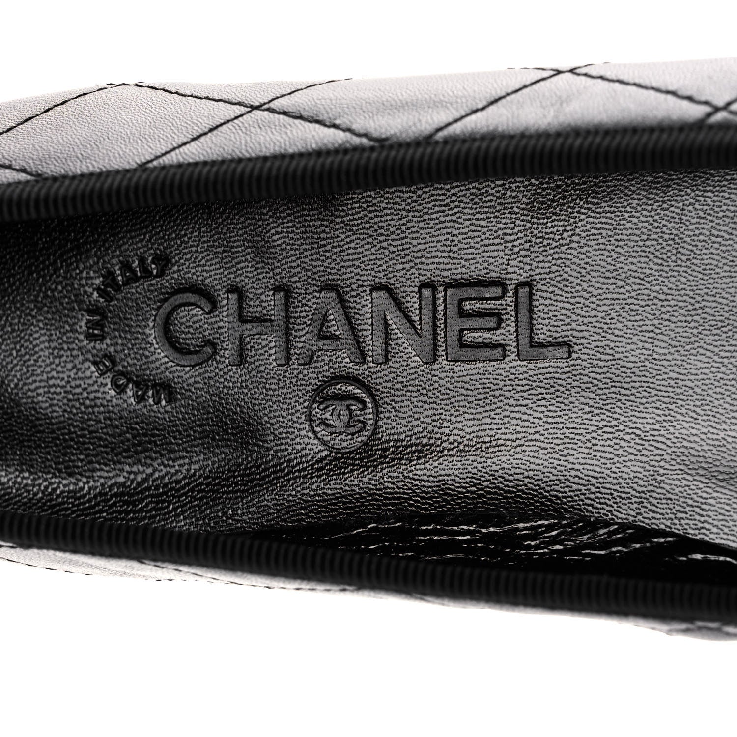 Chanel Lambskin Cambon Quilted Ballerina Flats 37 Black 8 of 10