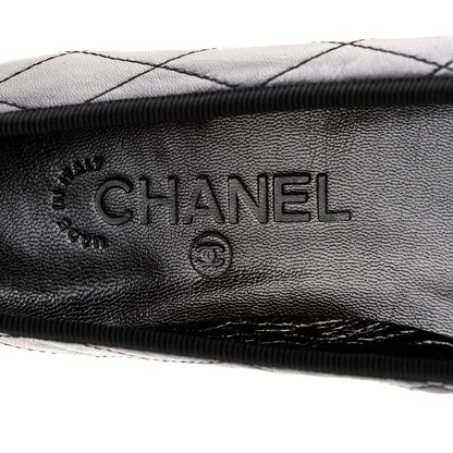 Chanel Lambskin Cambon Quilted Ballerina Flats 37 Black 8 of 10