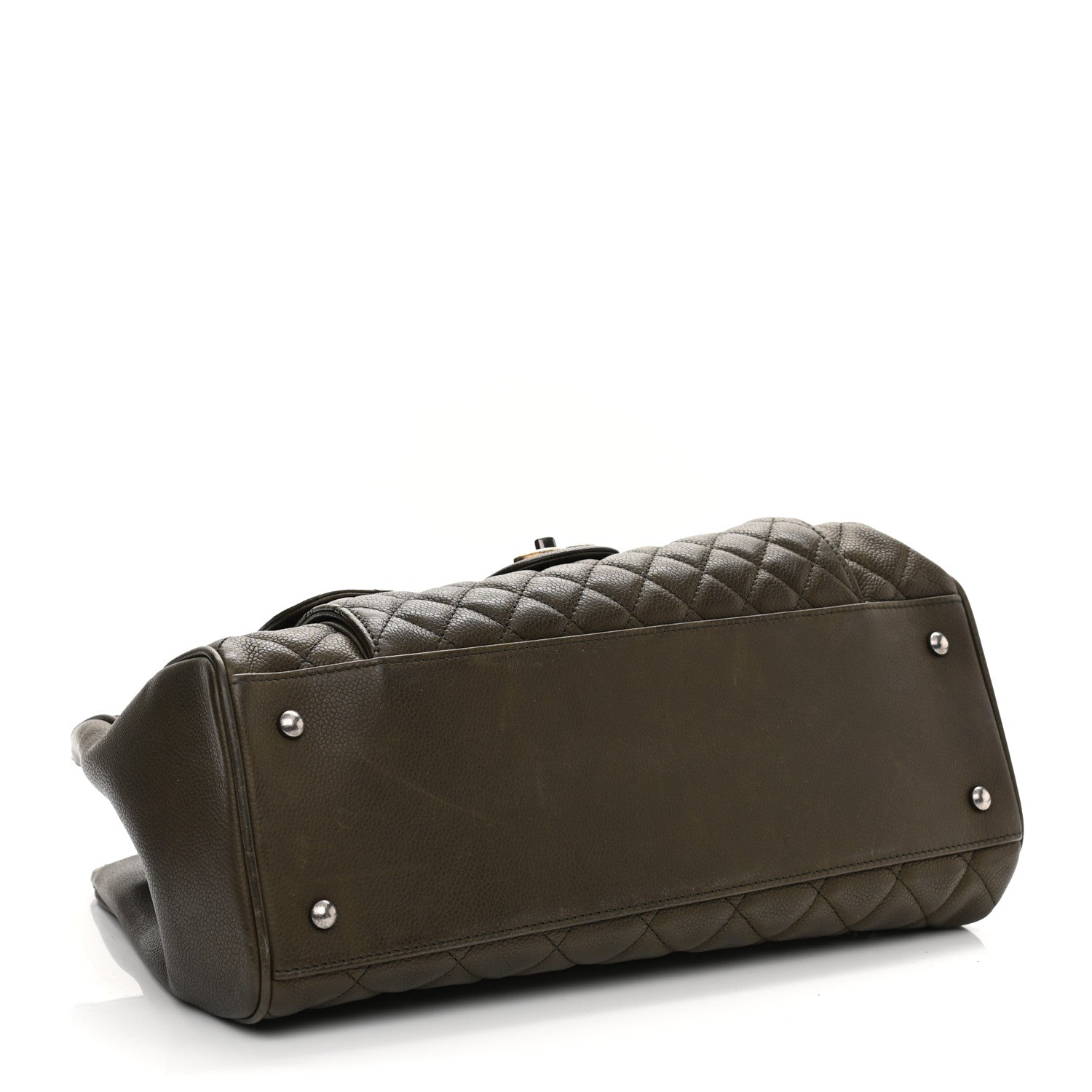 Chanel Caviar Quilted Large Casual Pocket Tote Khaki 4 of 10