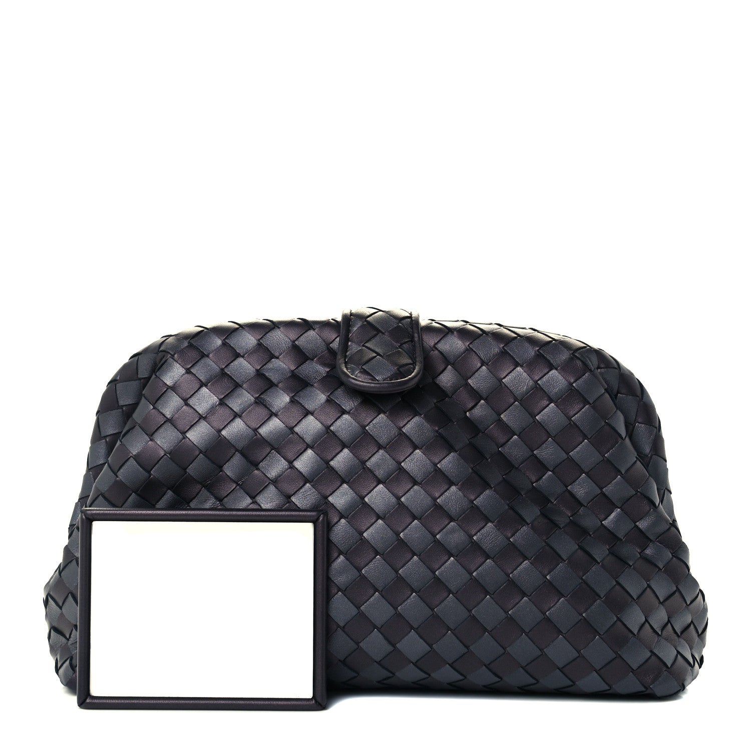 Bottega Veneta Metallic Nappa Intrecciato The Lauren 1980 Clutch Quetsche Antique Silver 1 of 12