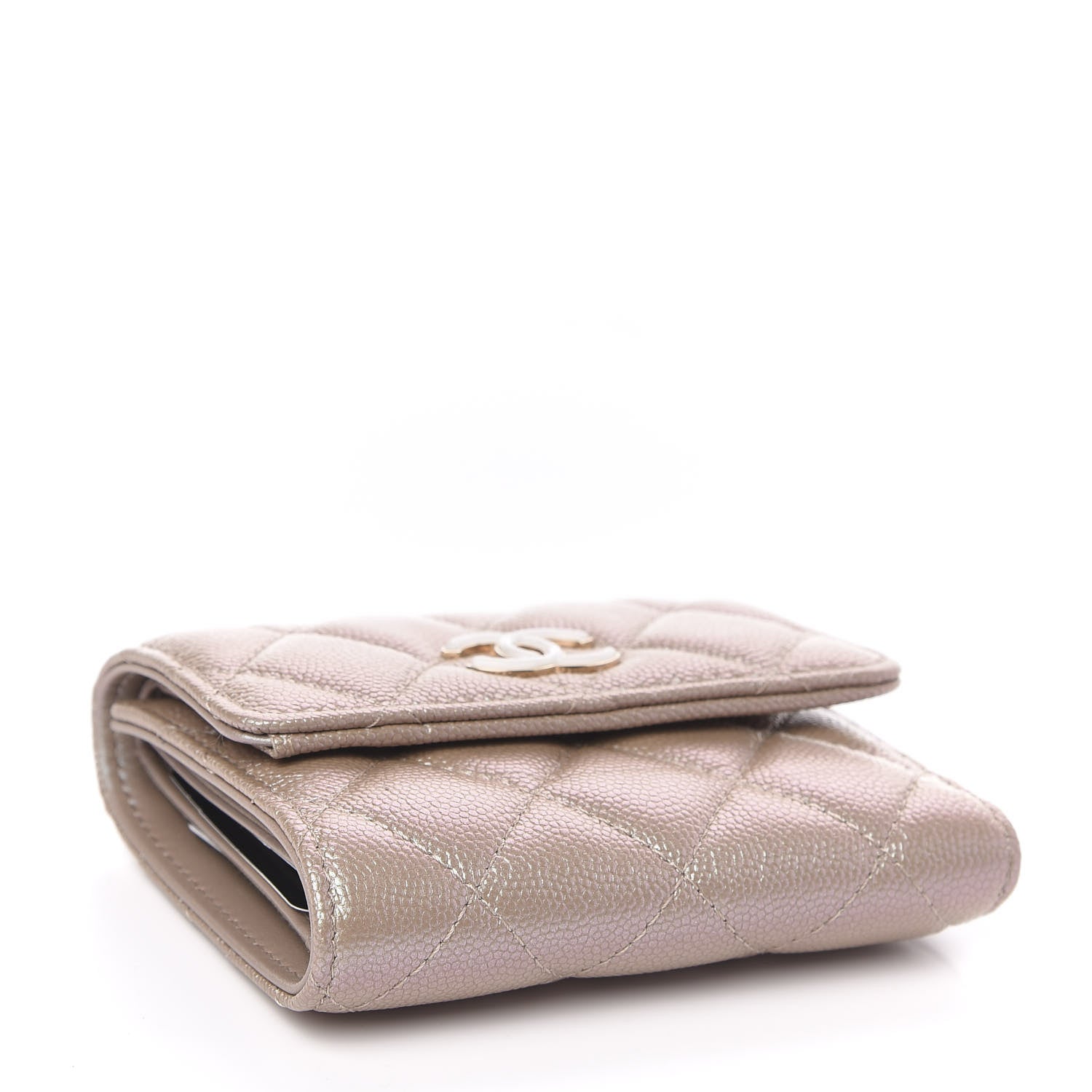 Chanel Iridescent Caviar Quilted Small Flap Wallet Beige 4 of 9