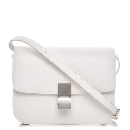 Celine Liege Calfskin Medium Classic Box Flap Bag White 1 of 9