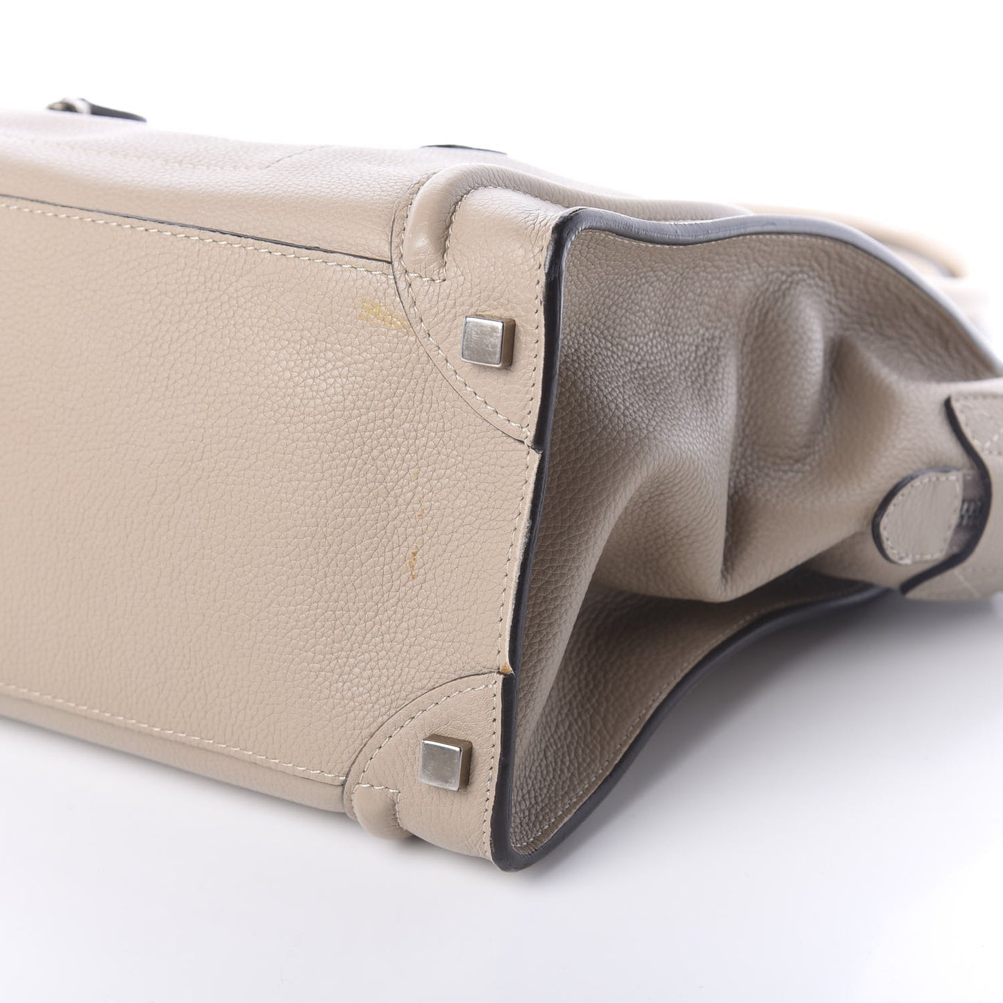 Drummed Calfskin Shoulder Luggage Dune