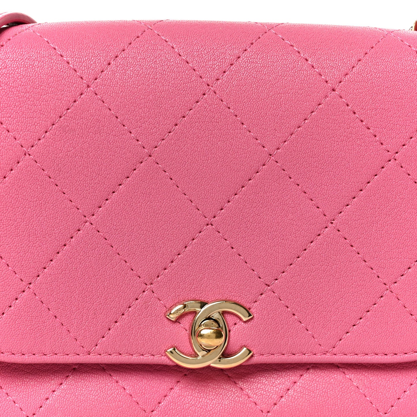 Goatskin Stitched Casual Trip Single Flap Pink