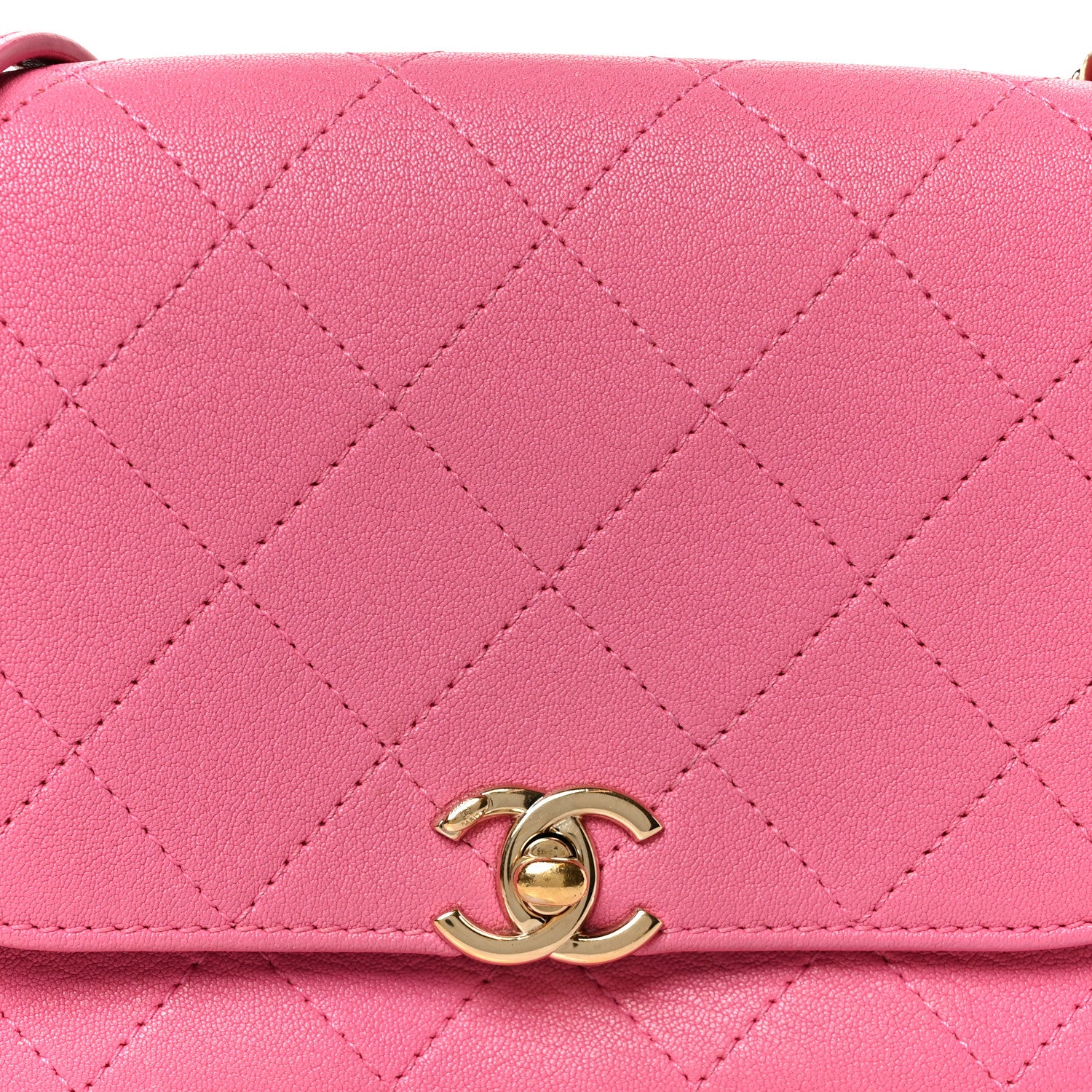 Chanel Goatskin Stitched Casual Trip Single Flap Pink 8 of 11