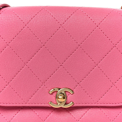 Chanel Goatskin Stitched Casual Trip Single Flap Pink 8 of 11