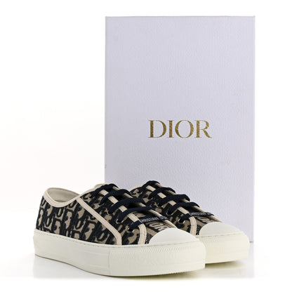 Christian Dior Canvas Oblique Walk'N Dior Low Top Sneakers 39 Deep Blue 10 of 10