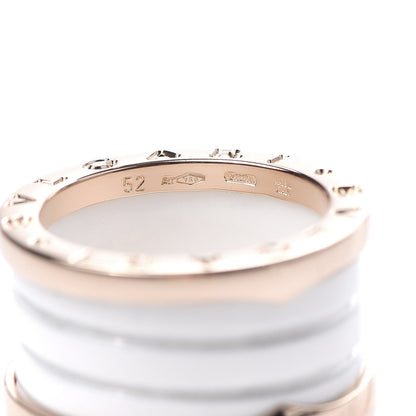Bulgari 18K Rose Gold White Ceramic B.Zero1 Four-Band Ring 52 6 3 of 4