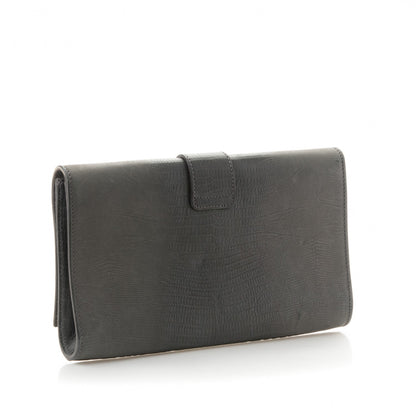 Saint Laurent Lizard Calfskin Embossed Classic Y Ligne Clutch Gray 3 of 7