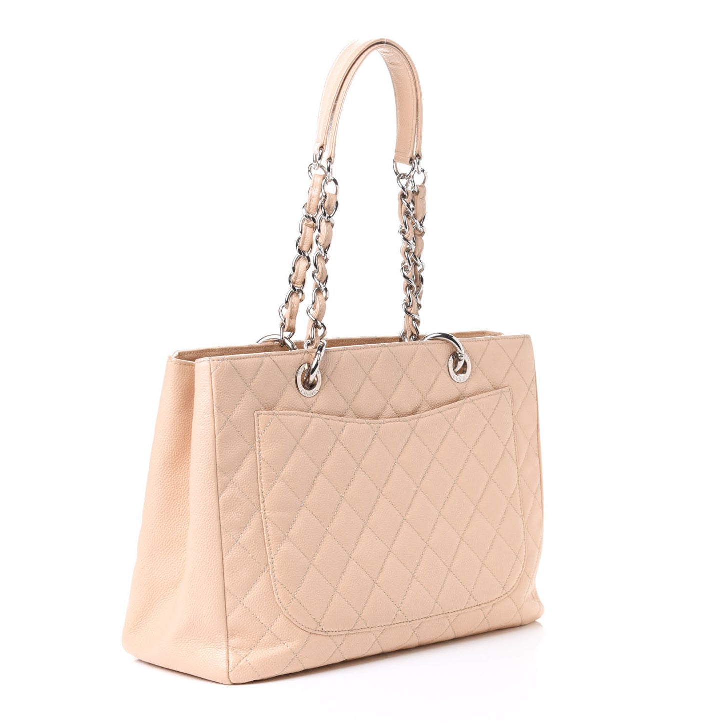 Caviar Quilted Grand Shopping Tote GST Beige