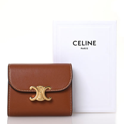 Celine Shiny Smooth Lambskin Small Triomphe Wallet Tan 16 of 16