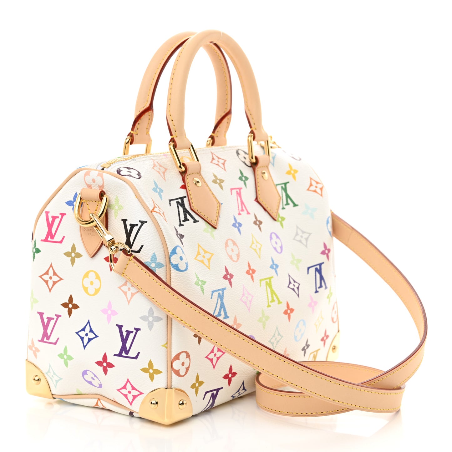 LV X TM Monogram Multicolor Speedy Bandouliere 25 White