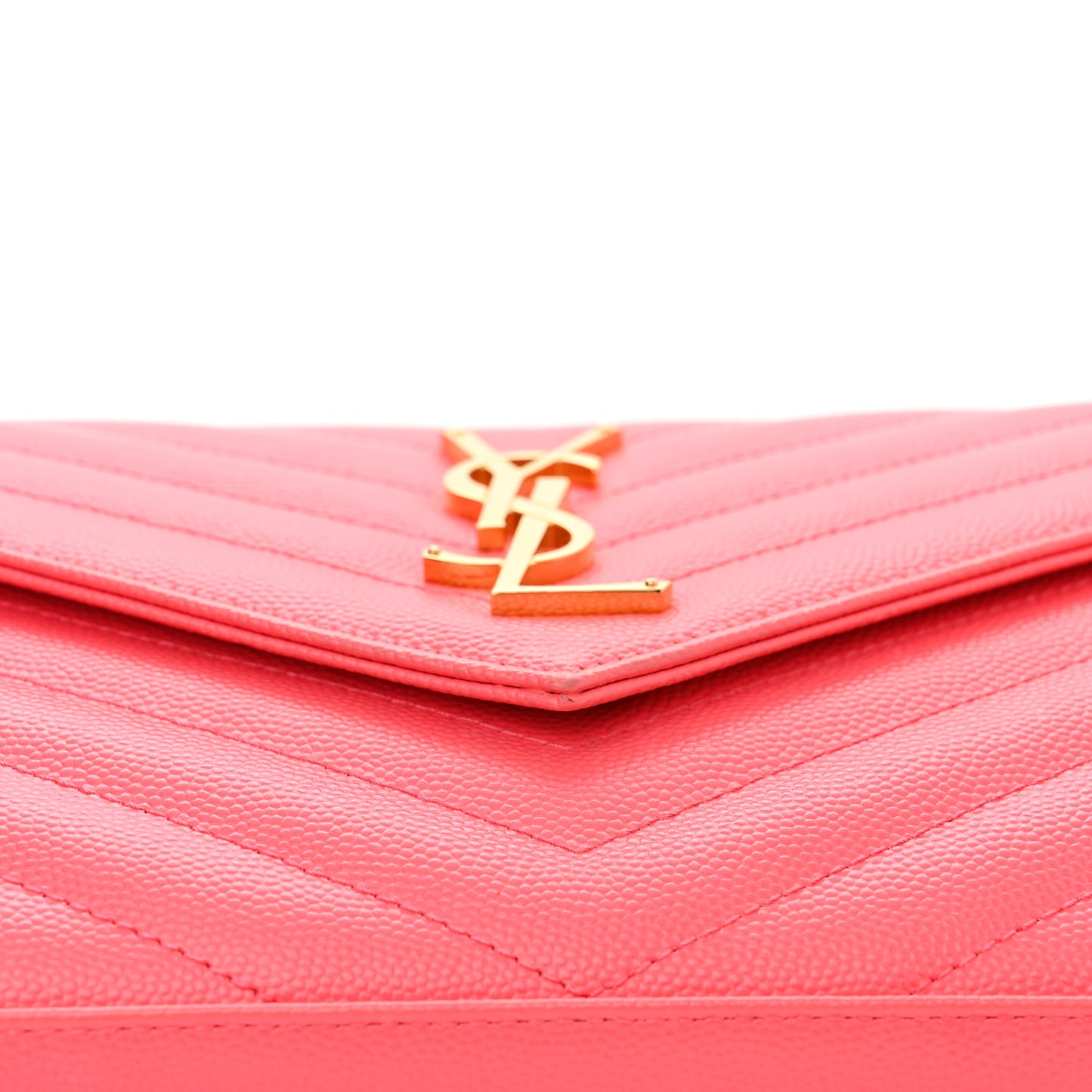 Grain De Poudre Matelasse Chevron Monogram Chain Wallet Rose Clair