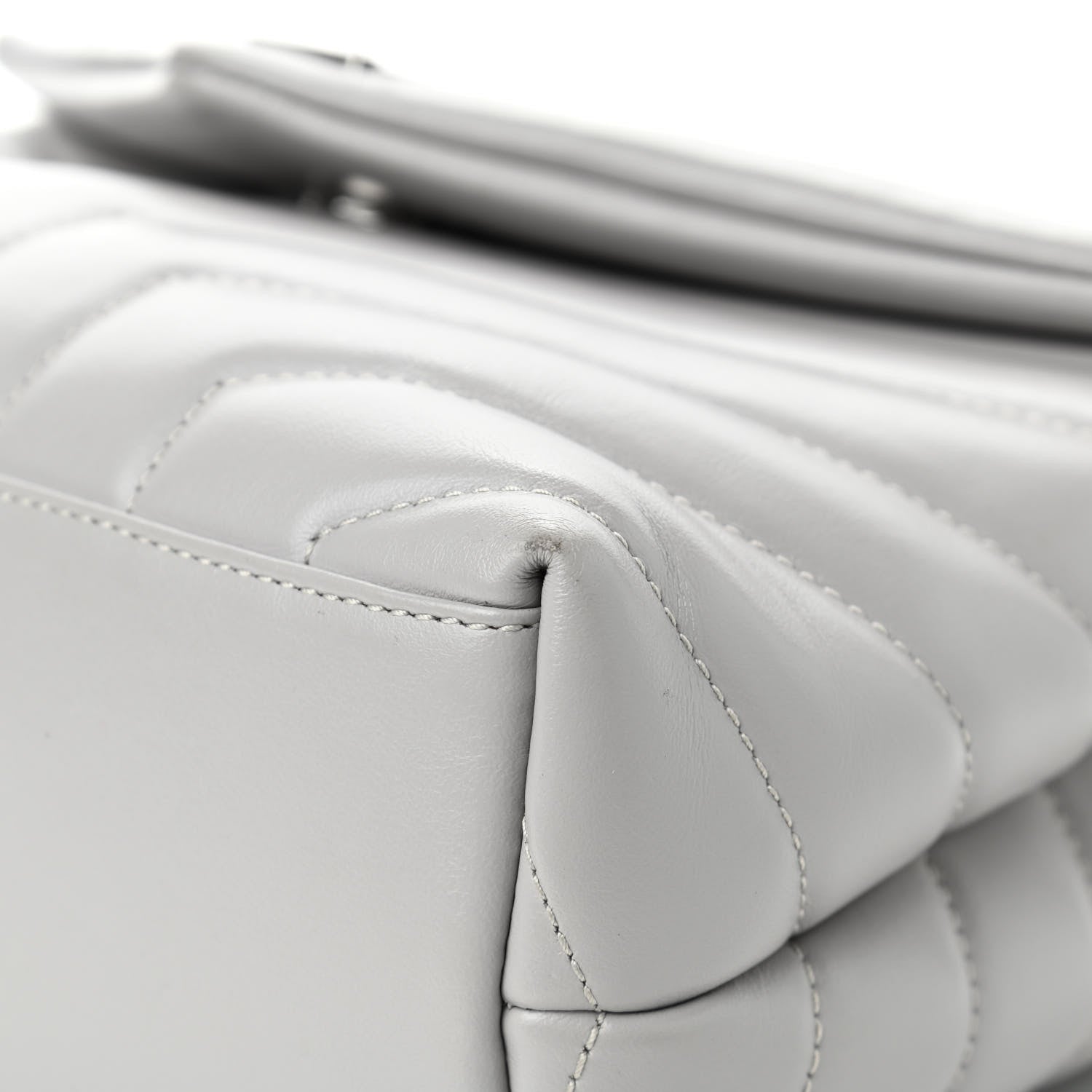 Saint Laurent Calfskin Y Quilted Monogram Small Loulou Chain Satchel Granite 8 of 9