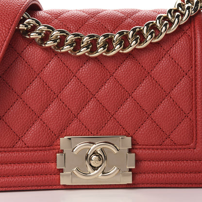Chanel Caviar Quilted Small Boy Flap Red 11 of 11