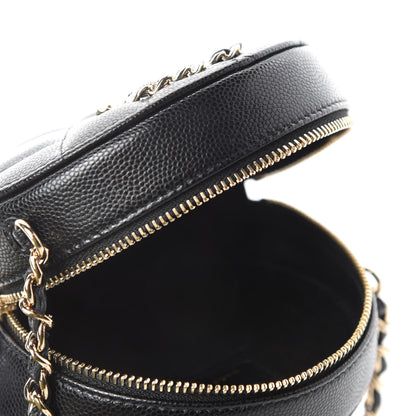 Chanel Caviar Quilted French New Wave Round Clutch With Chain Black 5 of 11