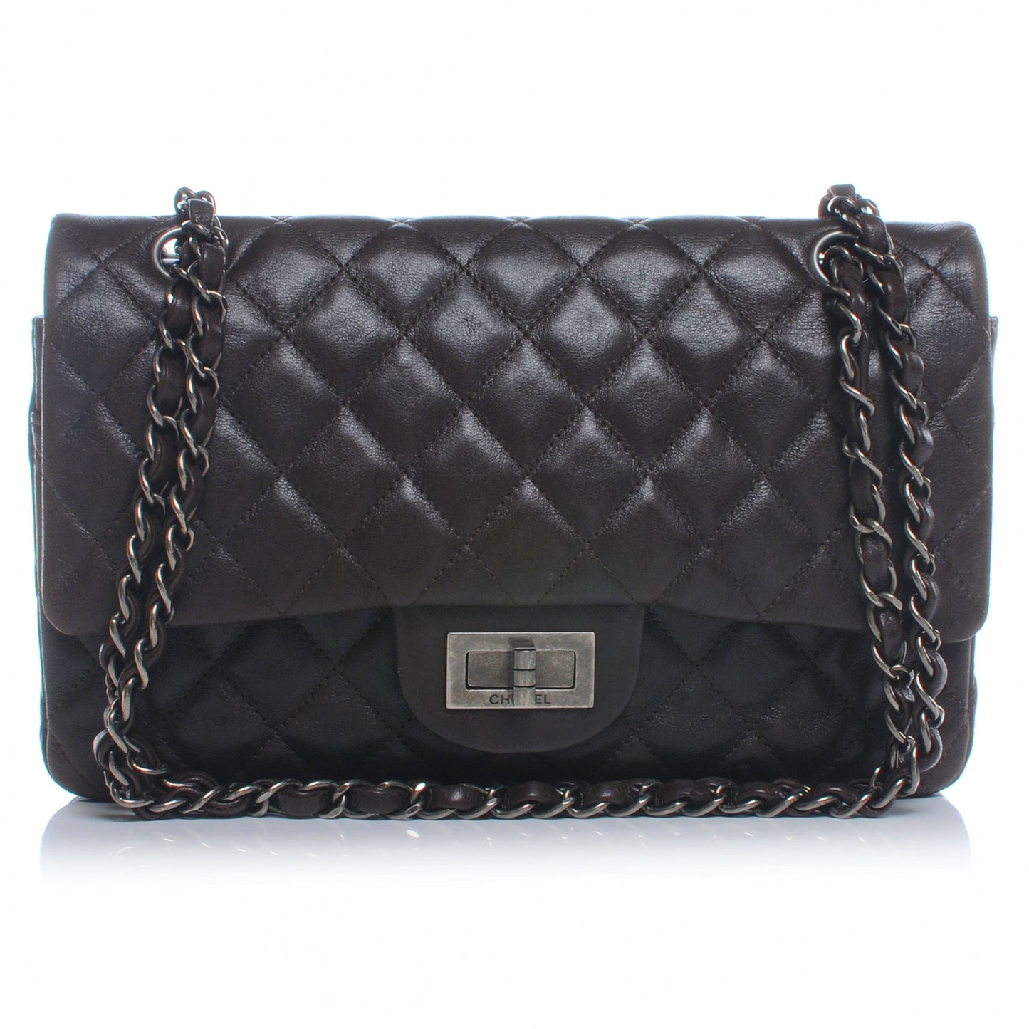 Lambskin Quilted Medium Hybrid Reissue Flap Brown