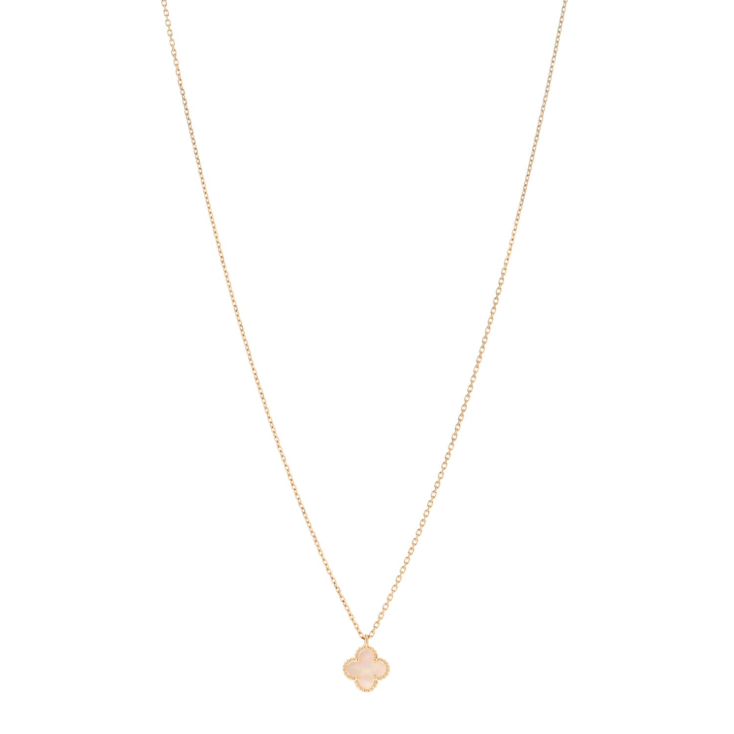 18K Yellow Gold Mother of Pearl Sweet Alhambra Pendant Necklace