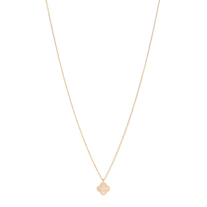Van Cleef & Arpels 18K Yellow Gold Mother of Pearl Sweet Alhambra Pendant Necklace 1 of 6