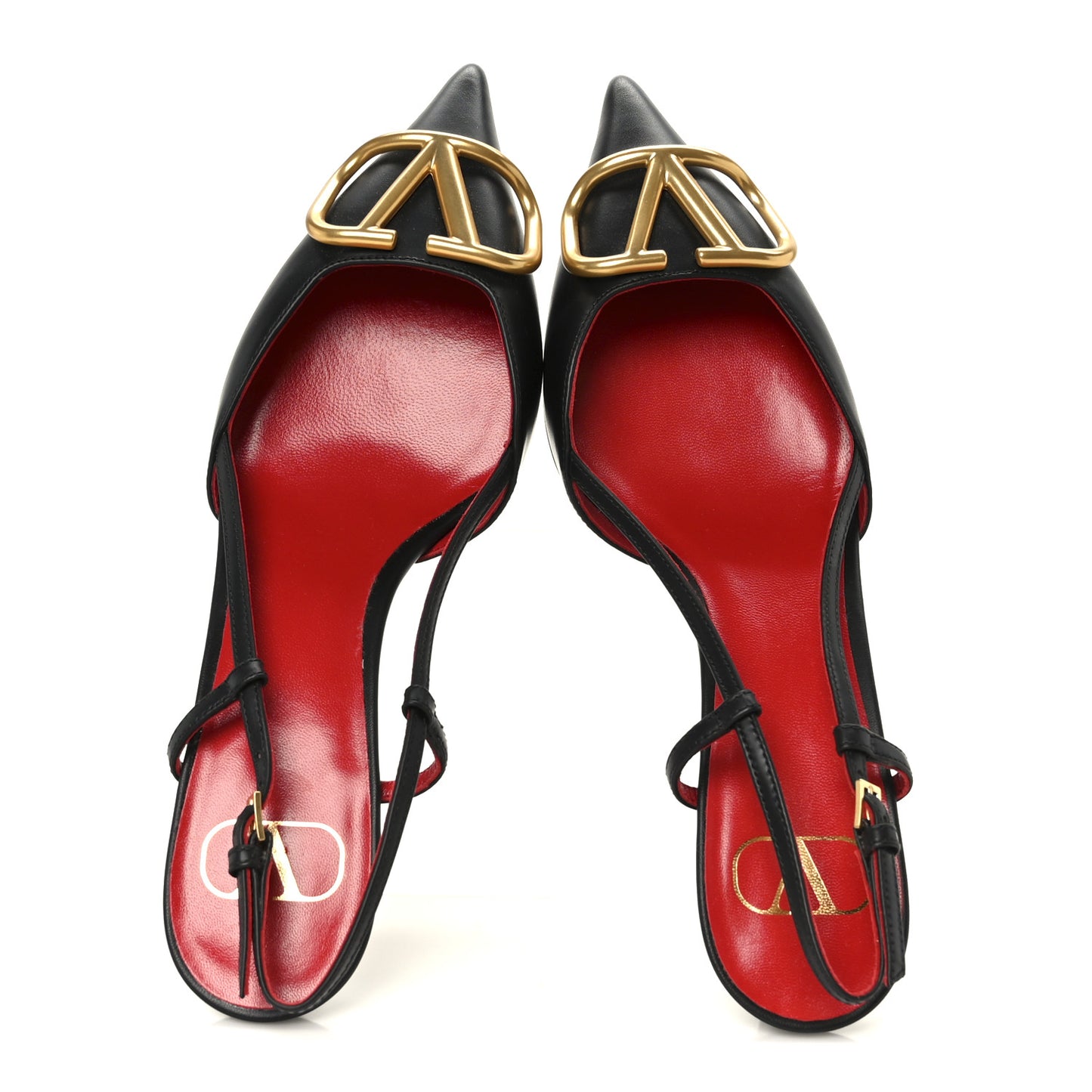 Calfskin Tonal Vlogo Slingback Pumps 37.5 Black