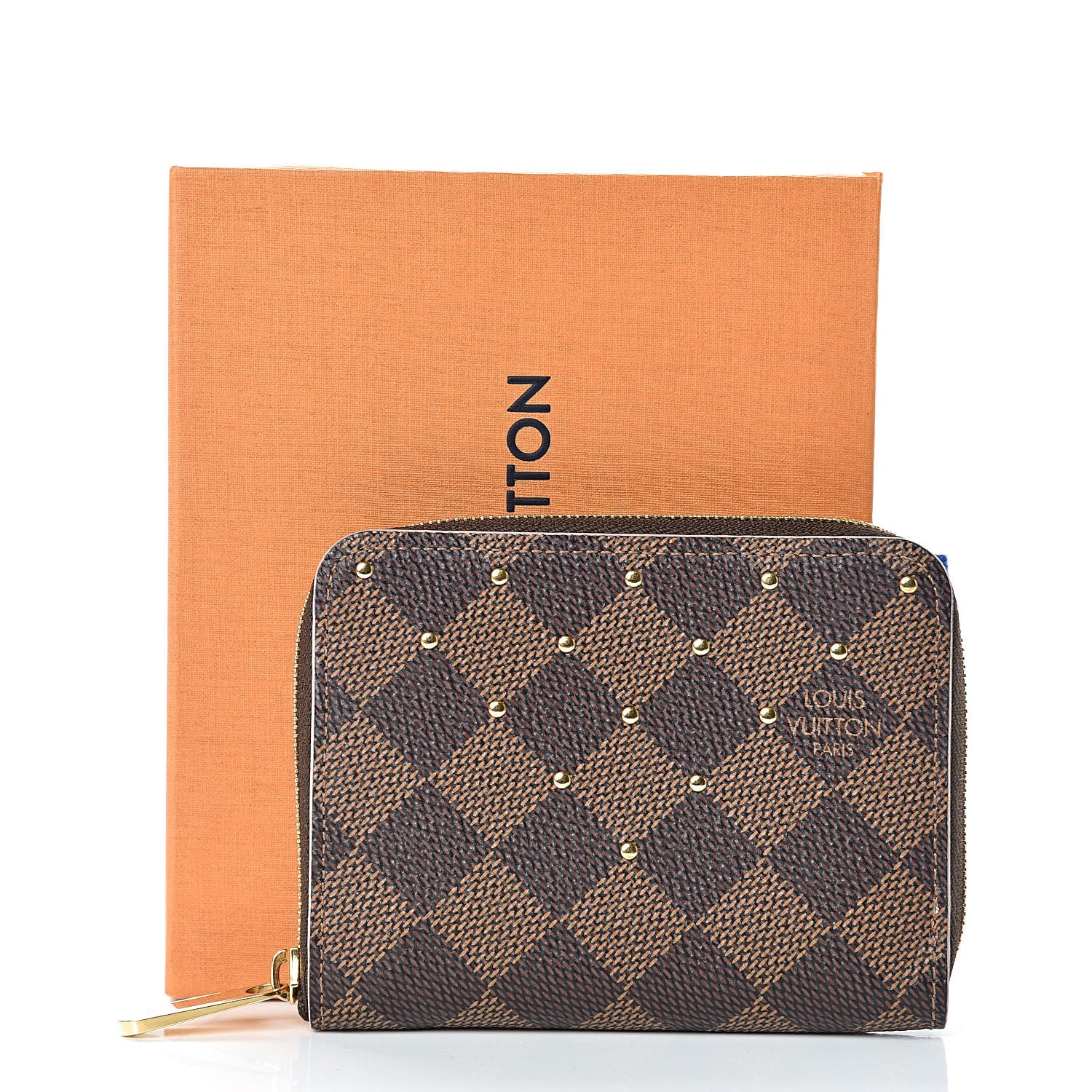 Louis Vuitton Damier Ebene Studded Coin Purse Rose Ballerine 7 of 7