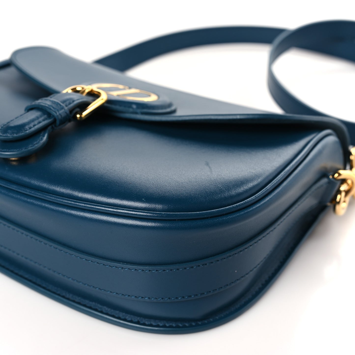 Box Calfskin Medium Bobby Flap Blue