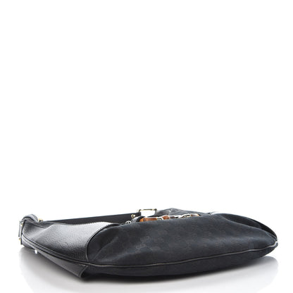 Gucci Monogram Bamboo Horsebit Hobo Black 4 of 7