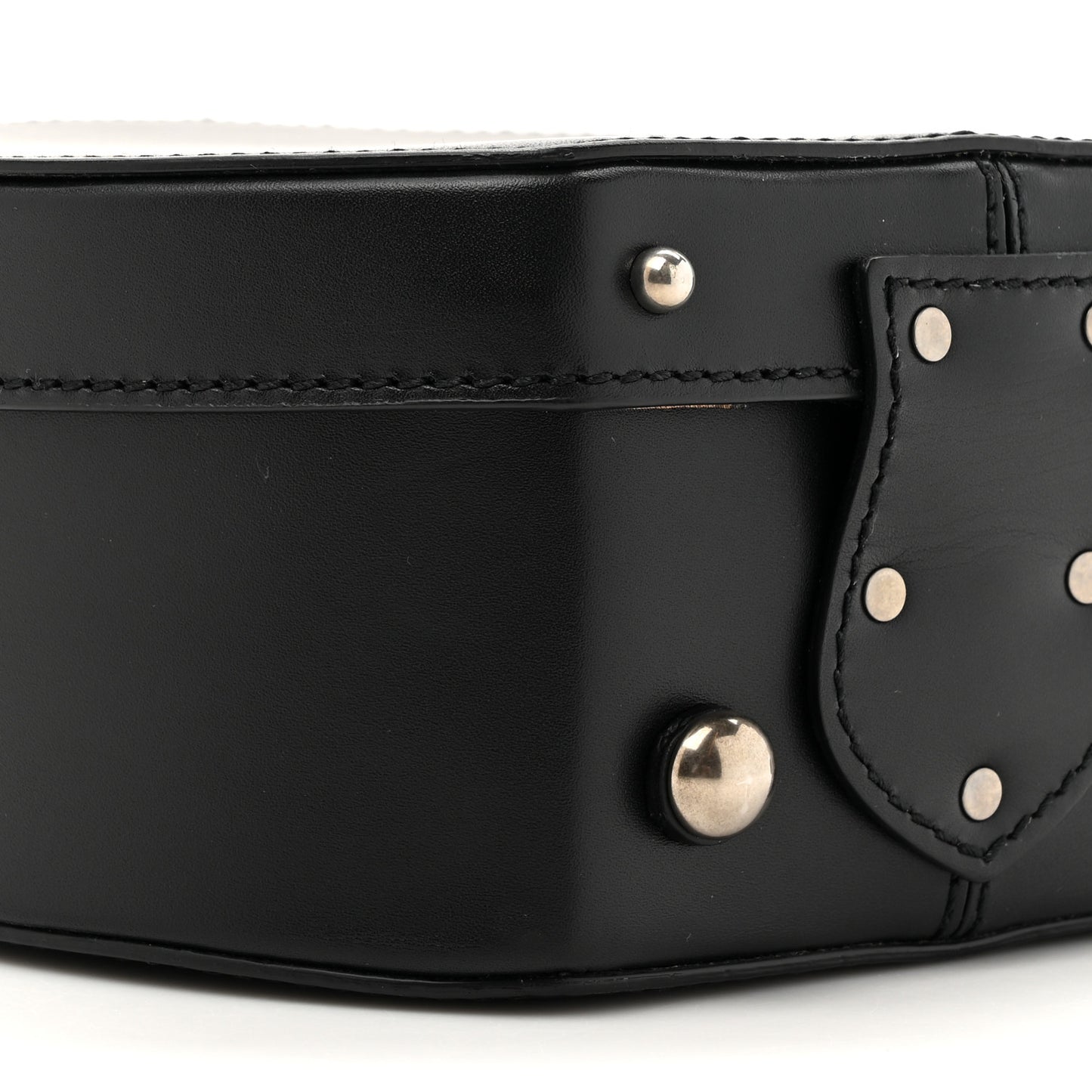 Calfskin Small Mica Hat Box Black