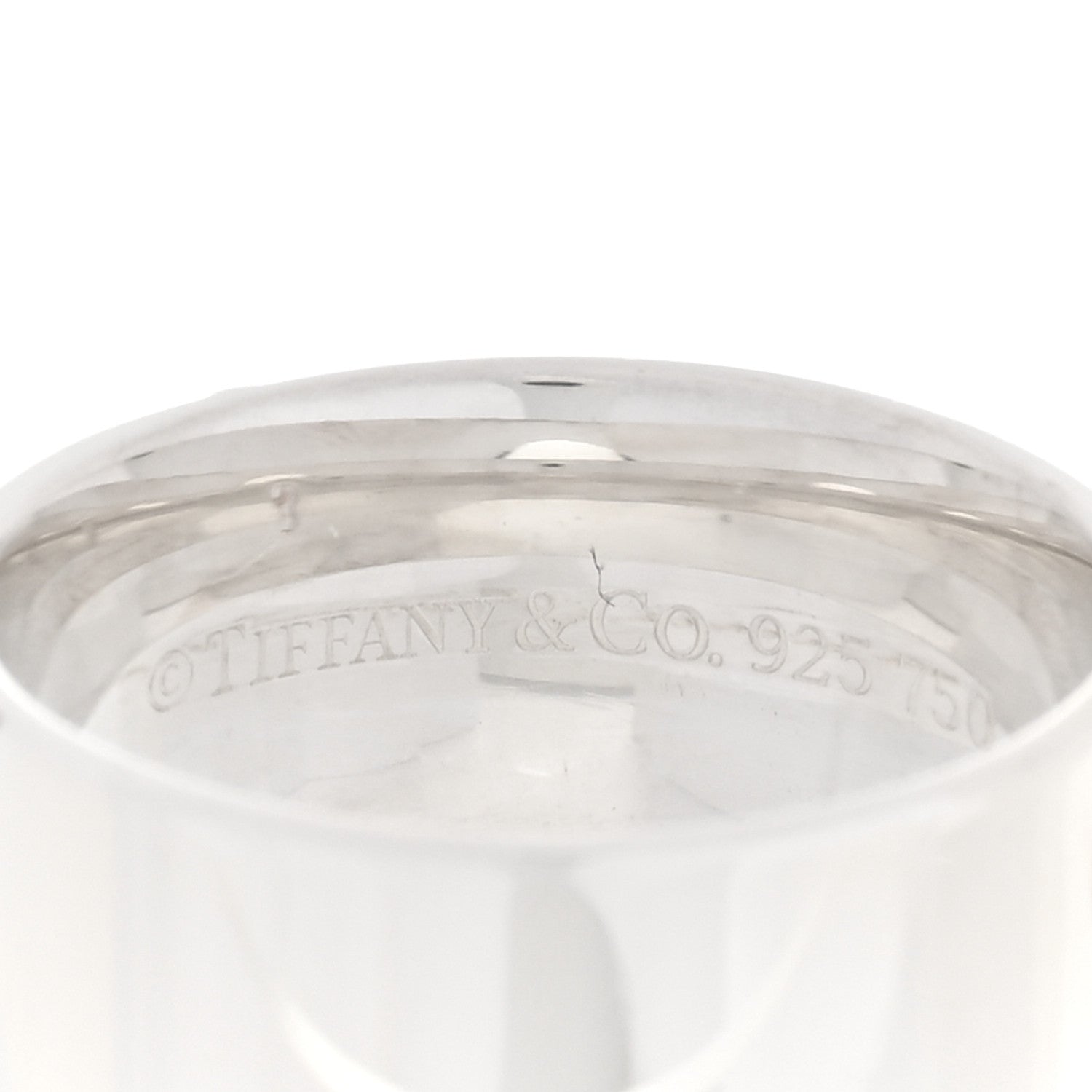Tiffany Sterling Silver 18K Rose Gold Heart Lock Band Ring 57 8 4 of 4